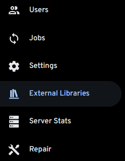 External Libraries tab